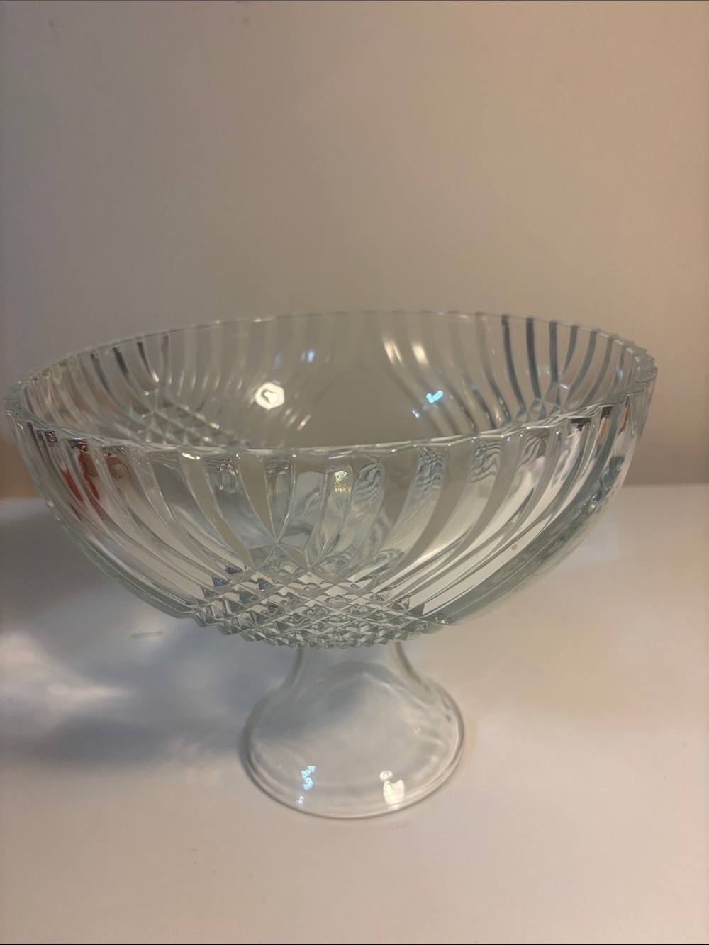 Clear Glass Pedestal Serving Bowl